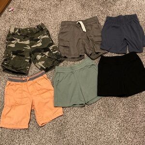 6 Pair of Shorts - Camouflage, Gray, Black, Green, Orange